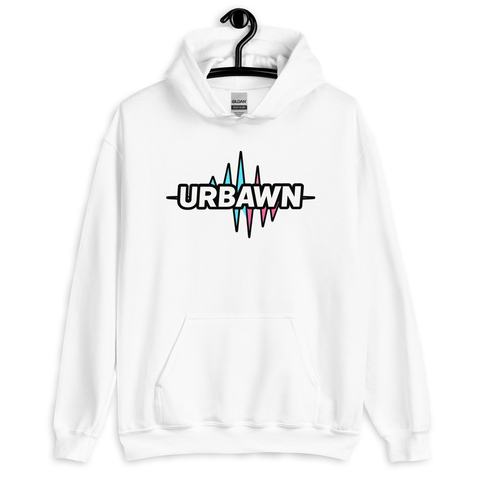 URBAWN PULSE White Unisex Hoodie